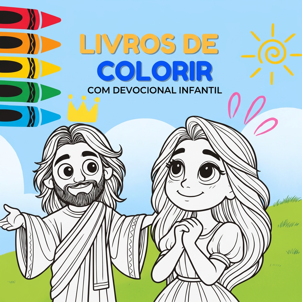 Livros de colorir com devocional infantil